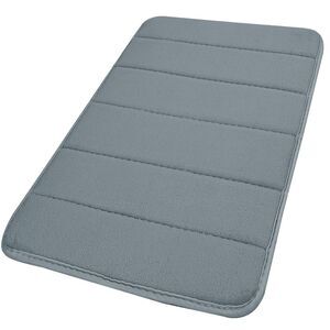 Bath Mat Memory Foam Bath Rugs for Bathroom, Silver Gray, 24" x 16"